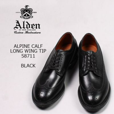 ALDEN (オールデン) ALPINE CALF LONG WING TIP - BLACK - 58711 