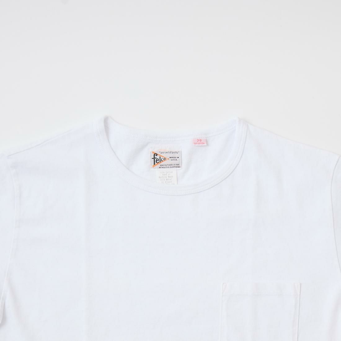 フェルコのアメリカ製ポケットＴシャツ、カラーはホワイト