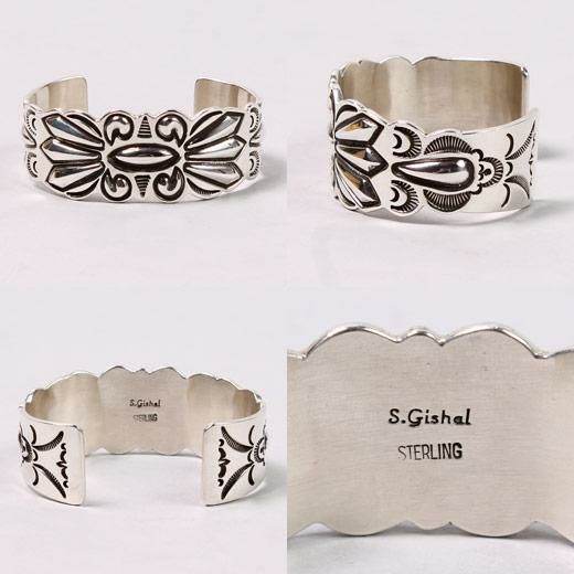 INDIAN JEWELRY (インディアンジュエリー) STAMPED BANGLE - STACY GISHAL - SILVER