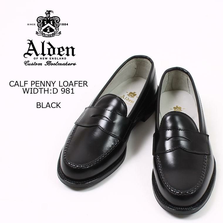 ALDEN (オールデン) CALF PENNY LOAFER WIDTH:D - BLACK 981 ペニー 