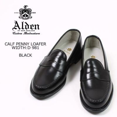 ALDEN (オールデン) CALF PENNY LOAFER WIDTH:D - BLACK 981 ペニー ...