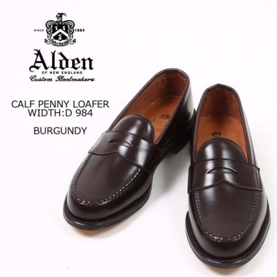 ALDEN (オールデン) CALF PENNY LOAFER WIDTH:D - BURGUNDY 984 ペニーローファー 通販