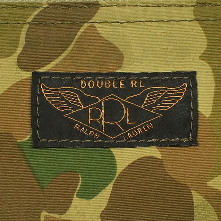 RRL(ﾀﾞﾌﾞﾙｱｰﾙｴﾙ)の小物グッズ、ナイロン素材のカモ柄フラットポーチ