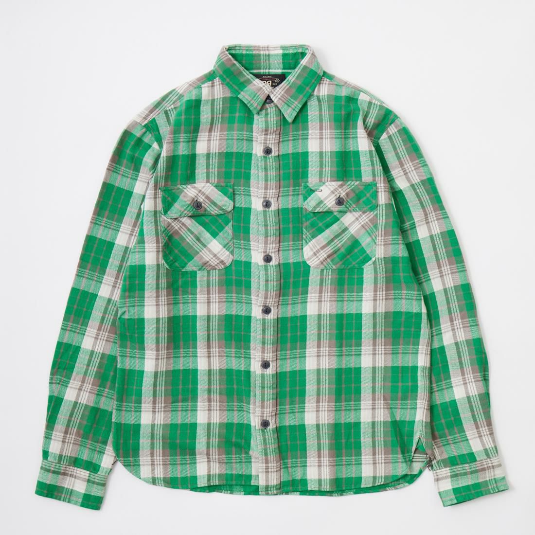 RRL(ﾀﾞﾌﾞﾙｱｰﾙｴﾙ)の春夏モデル、チェック柄の長袖ワークシャツ