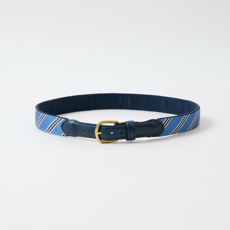 コットンキャンバスの上にシルクのネクタイが装飾されたベルト