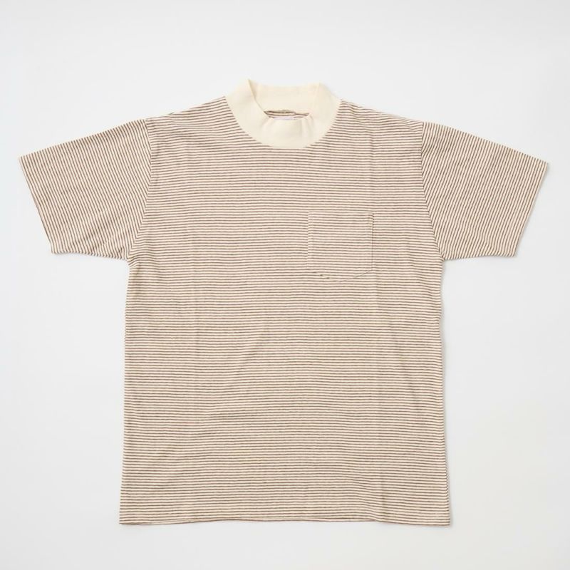 FELCO フェルコ,モックネック ナローストライプ ポケットTシャツ 日本製  アメカジ メンズファッション,通販 通信販売