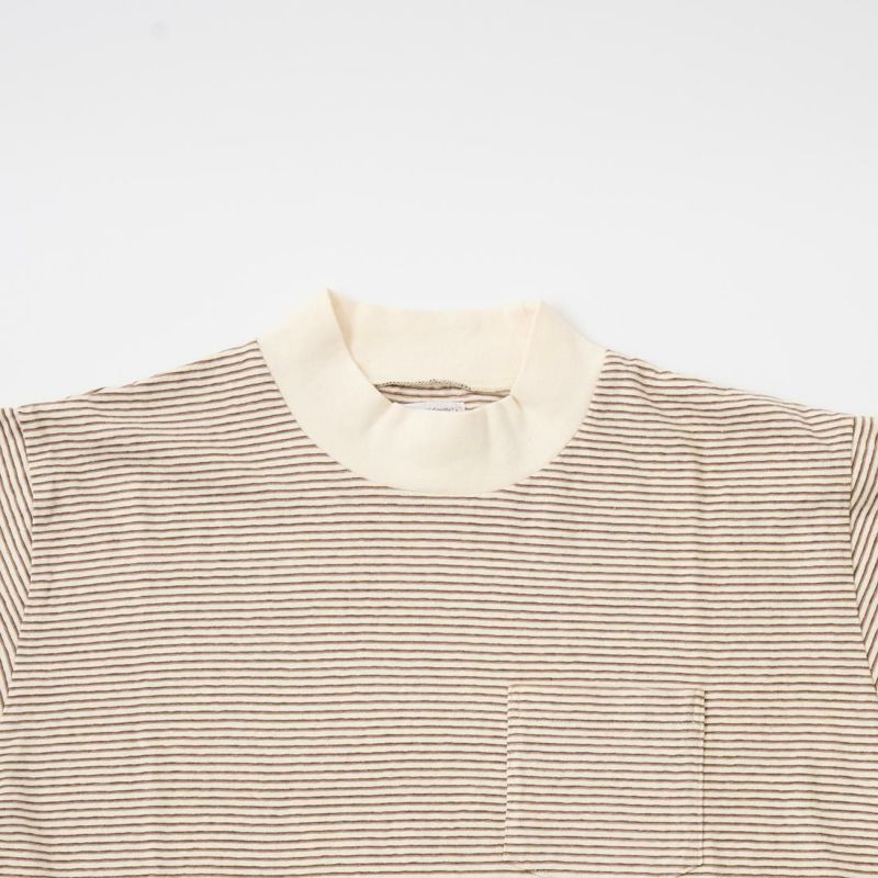 FELCO フェルコ,モックネック ナローストライプ ポケットTシャツ 日本製  アメカジ メンズファッション,通販 通信販売