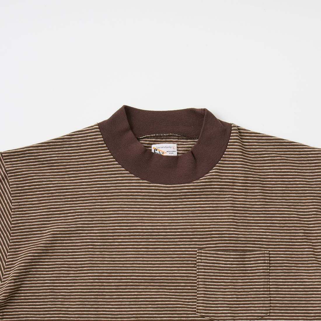 FELCO フェルコ,モックネック ナローストライプ ポケットTシャツ 日本製  アメカジ メンズファッション,通販 通信販売