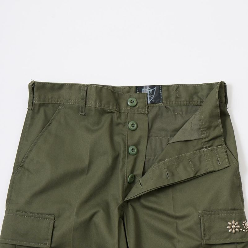 HTC (エイチティーシー) HTCフラワースタッズ付き ロスコ カーゴパンツ