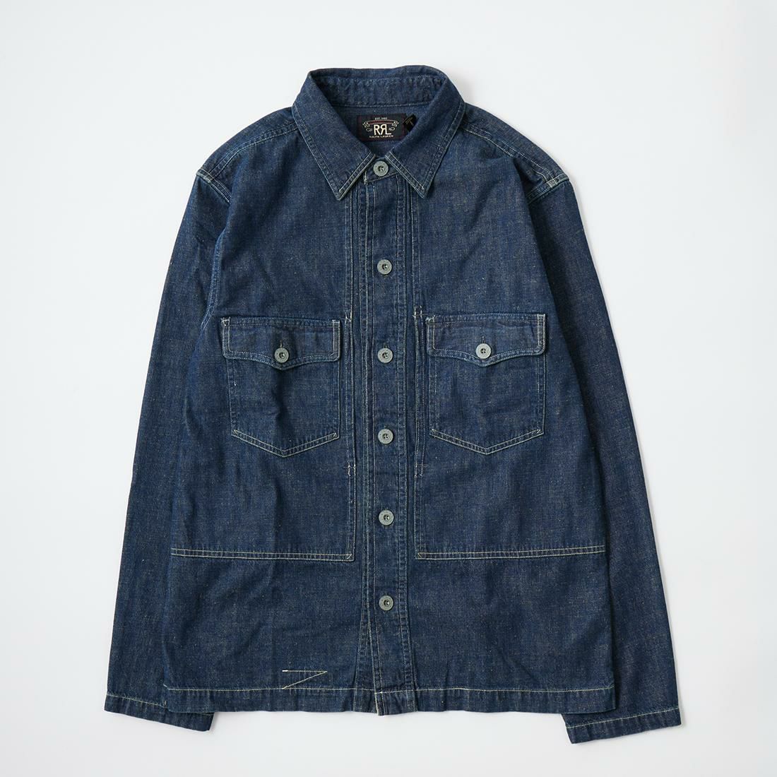 名作】RRL ALASKA SPORTS SHIRTS デニム シャツ 総柄（【傑作美品】RRL 