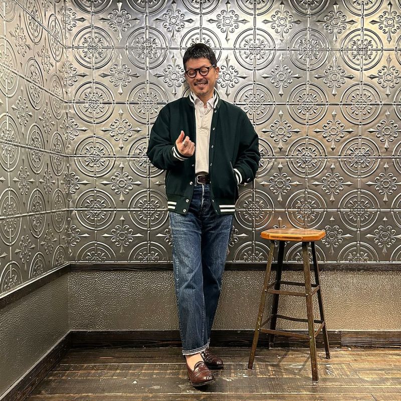 Felco / スタジャン/38/ウール/GRN/無地// FELCO (フェルコ) ウールメルトン ショールカラー バーシティ