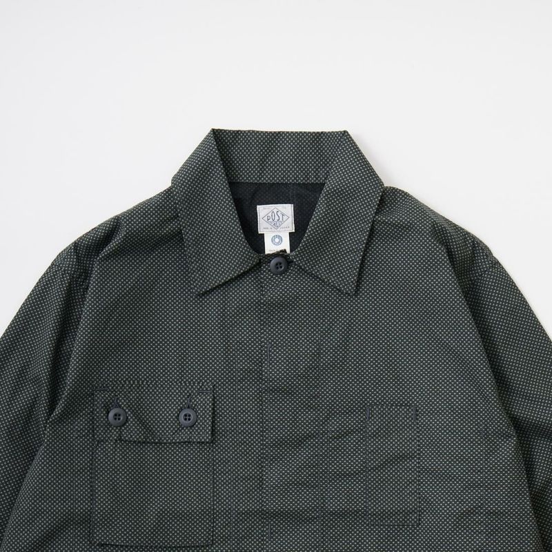 23SSポストオーバーオールズ BDU-R : micro print grey POST O'ALLS【ポストオーバーオールズ】BDU-R Crest Print Grey