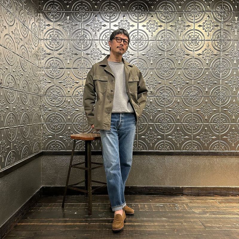 ジャケット・アウター 50s US ARMY utility jacket 13star button Vintage 1940s WWII HBT Gas Flap 13 Star Button Shirt Jacket