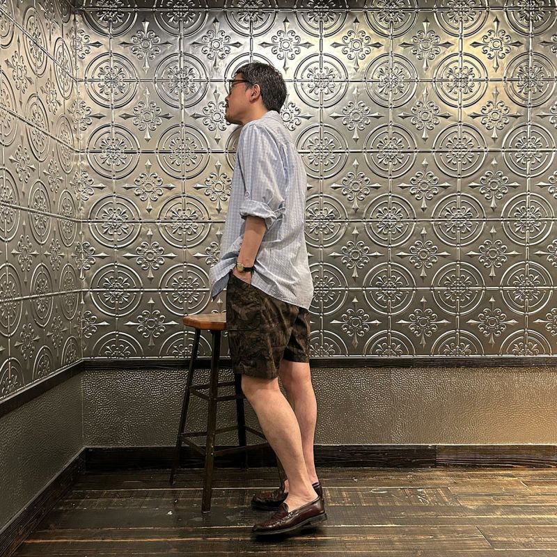 ポストオーバーオールズ DEE's Shorts Camo Grey 新品M ポストオーバーオールズ E-Z DEE'S Shorts リップストップ