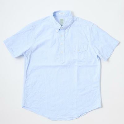 KEATON CHASE USA (キートンチェイスUSA) S/S CLASSIC FIT PULLOVER BD SHIRT PREMIUM OXFORD - LT BLUE