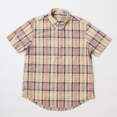 KEATON CHASE USA (キートンチェイスUSA)  S/S CLASSIC FIT PULLOVER BD SHIRT MADRAS SEERSUCKER - NATURAL_YELLOW