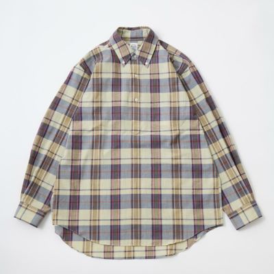D.C. WHITE (ディーシーホワイト)  L/S IVY BD PULLOVER MADRAS CHECK SHIRT - BEIGE