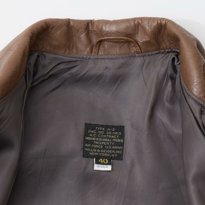 WILLIS & GEIGER (ウィリスアンドガイガー) ヴィンテージ A-2 レザー
